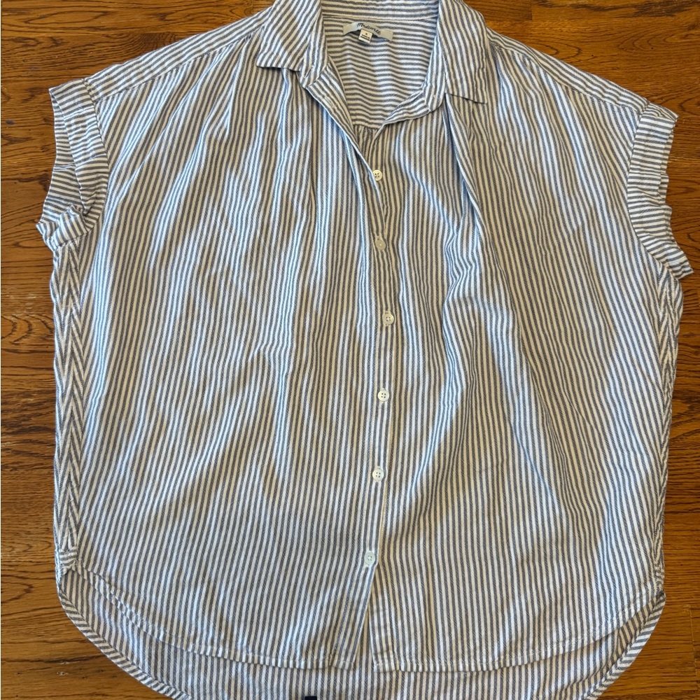 Madewell central shirt size small blue white stripe - Picture 2 of 3